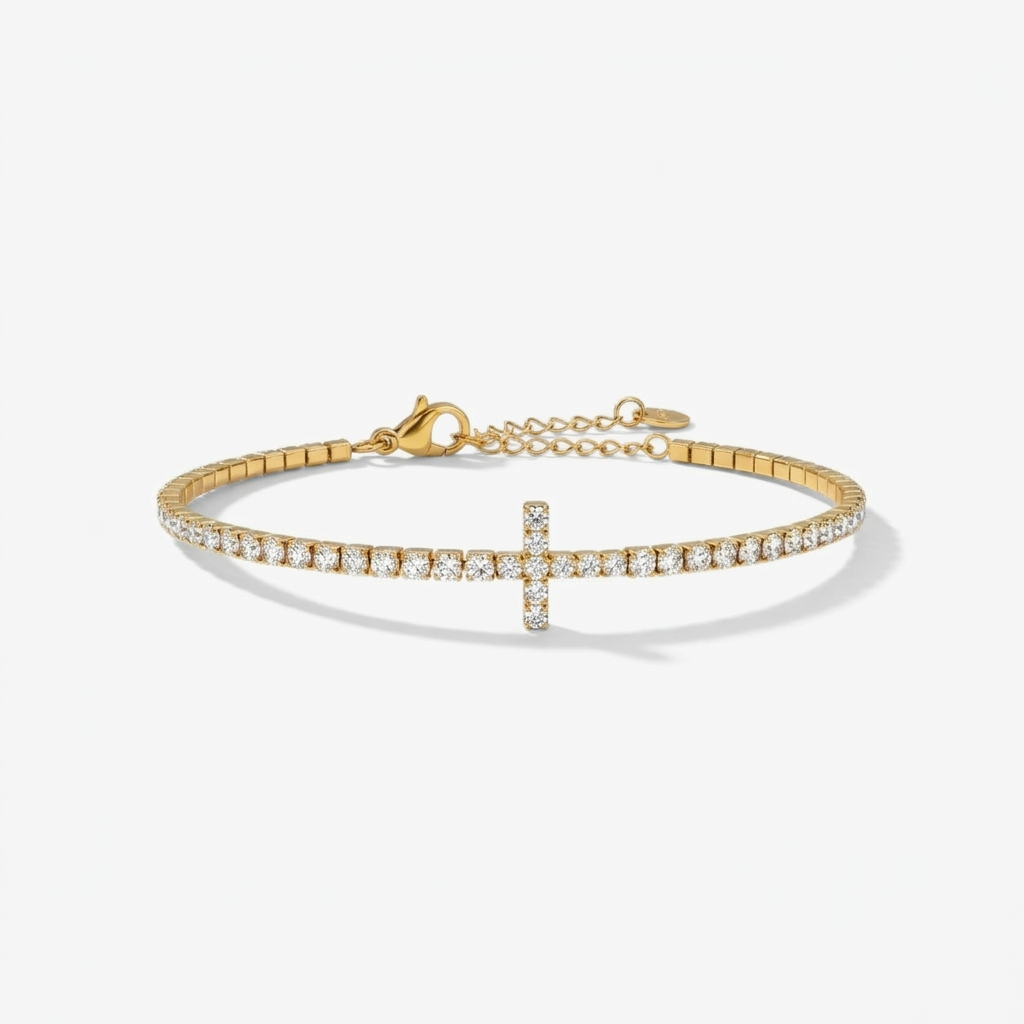 Cross Tennis Bracelet
