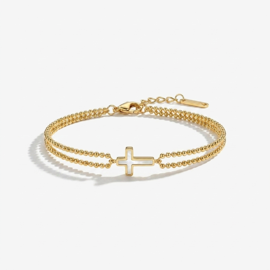 Pearl Cross Bracelet
