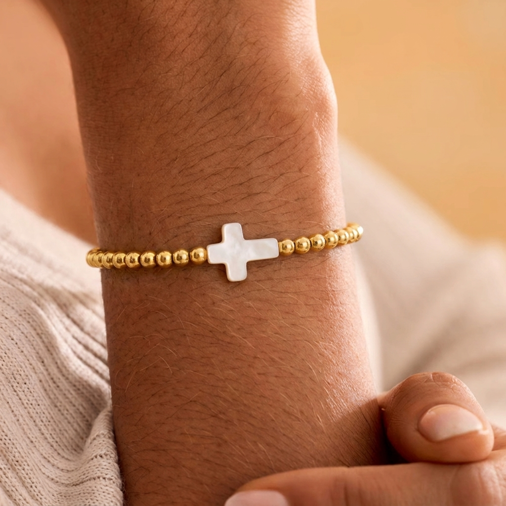 Gold Cross Bracelet
