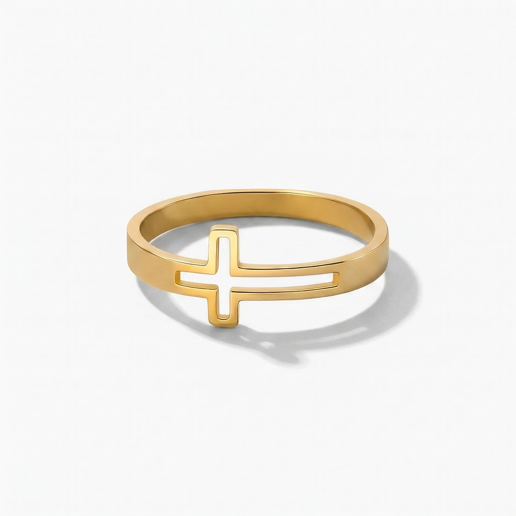 Hollow Cross Ring