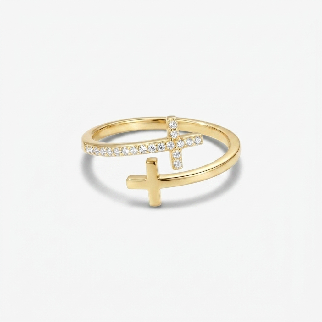 Wrapped Cross Ring
