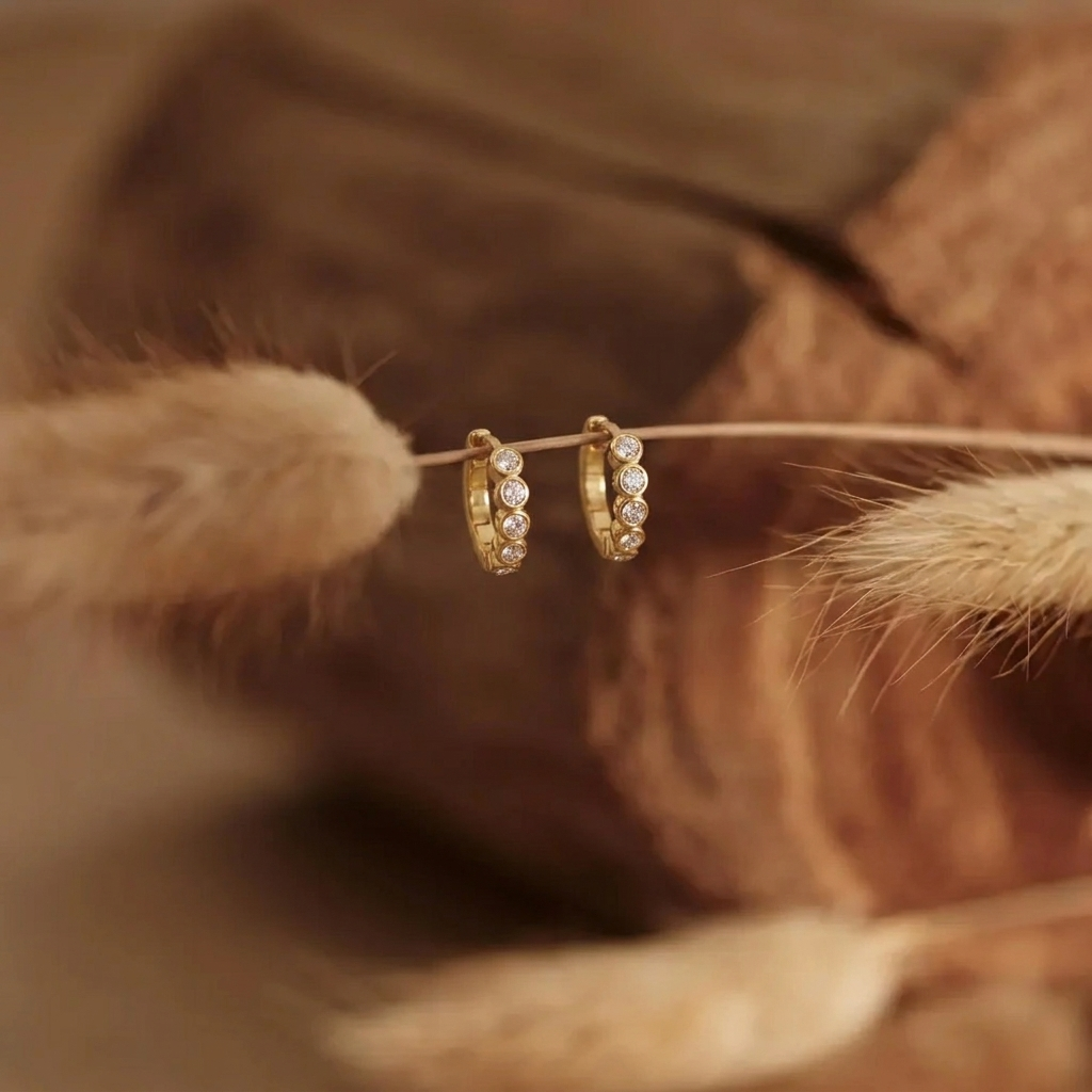 Crystal Huggie Hoops