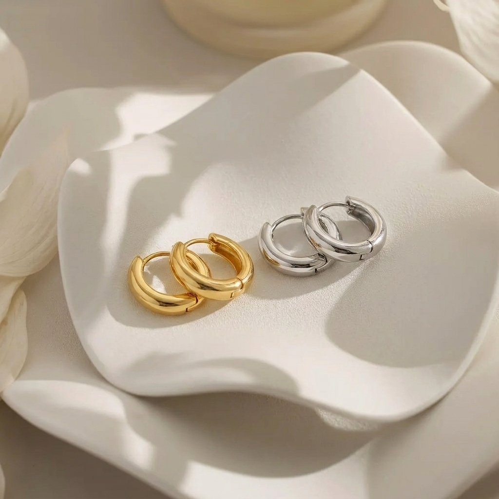 Dome Huggie Hoops