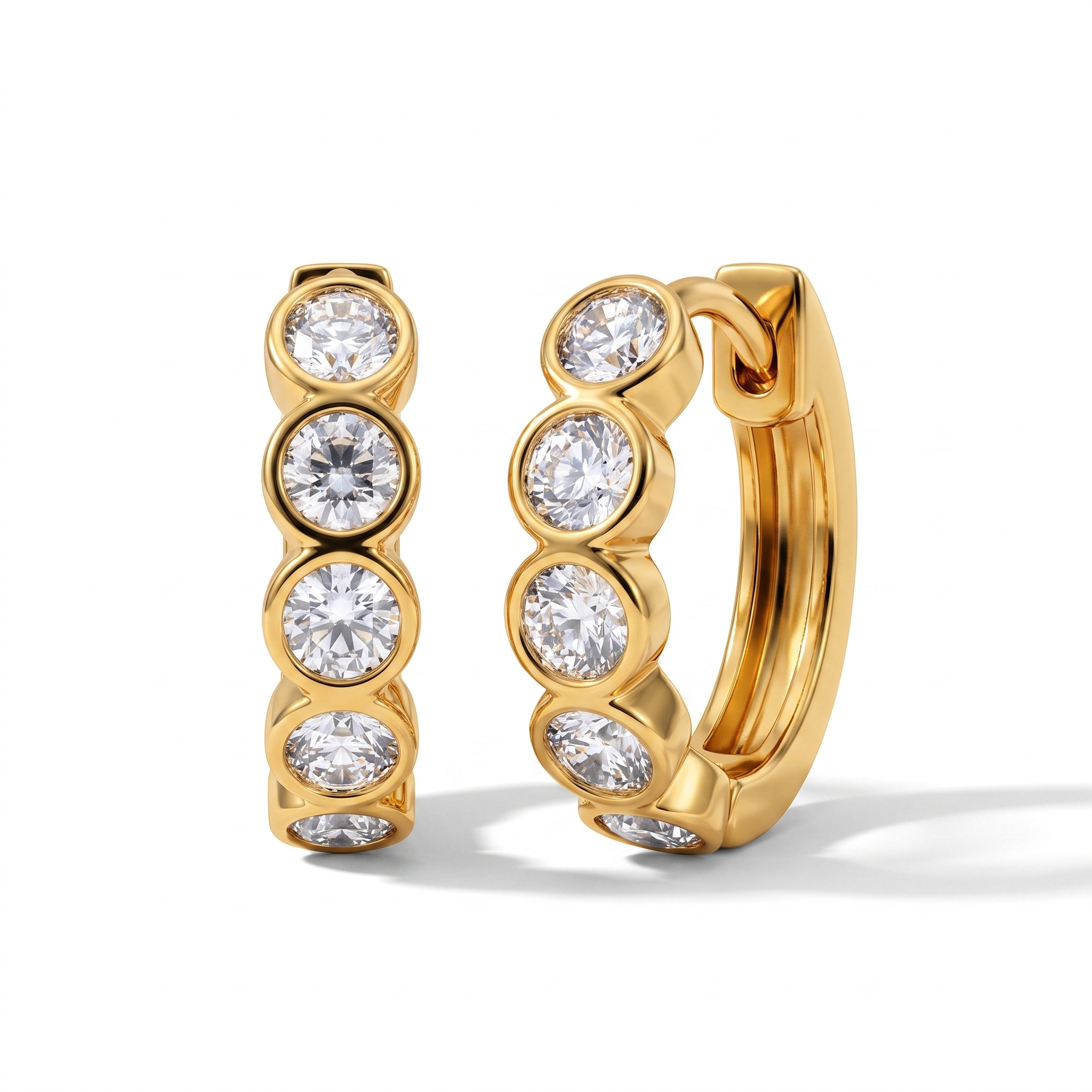 Crystal Huggie Hoops