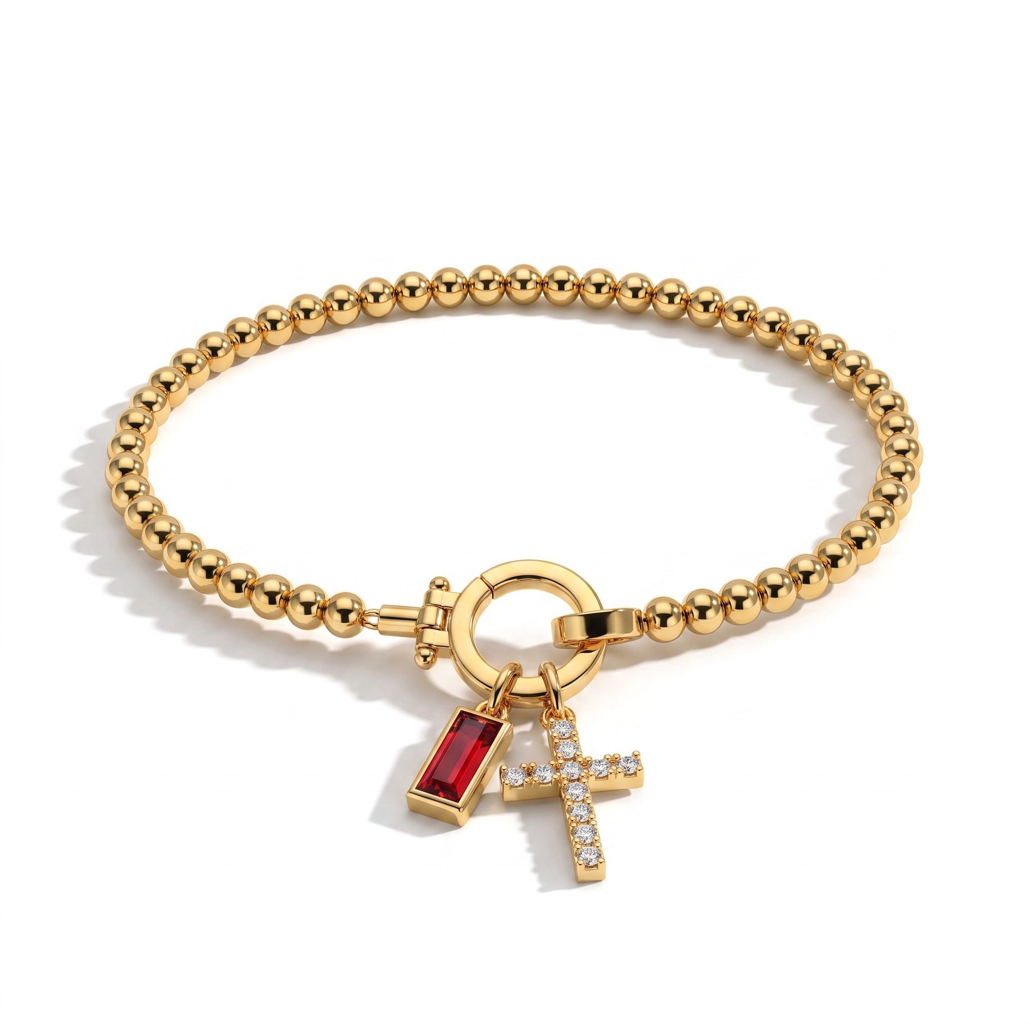 Birthstone Cross Bracelet