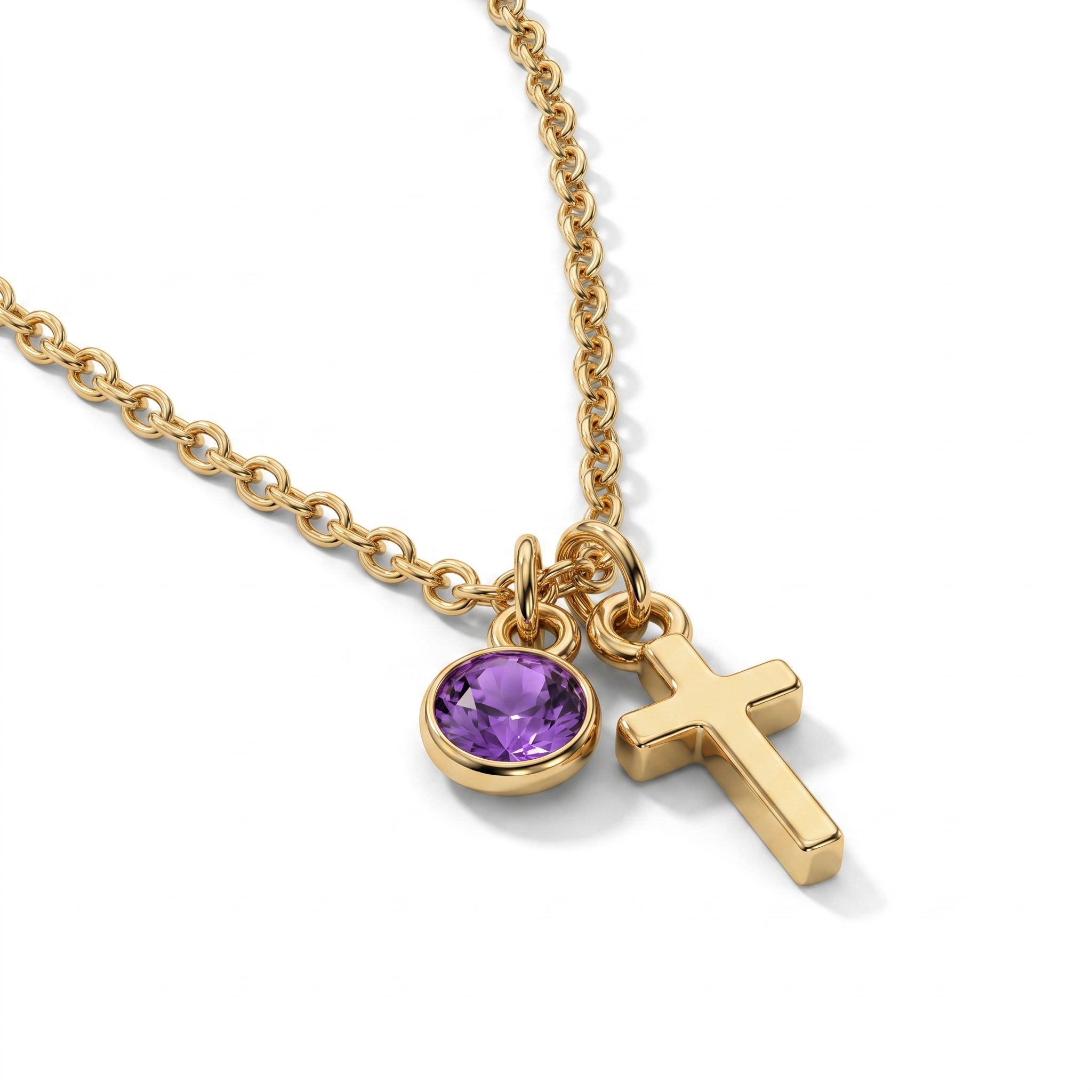 Birthstone Cross Necklace