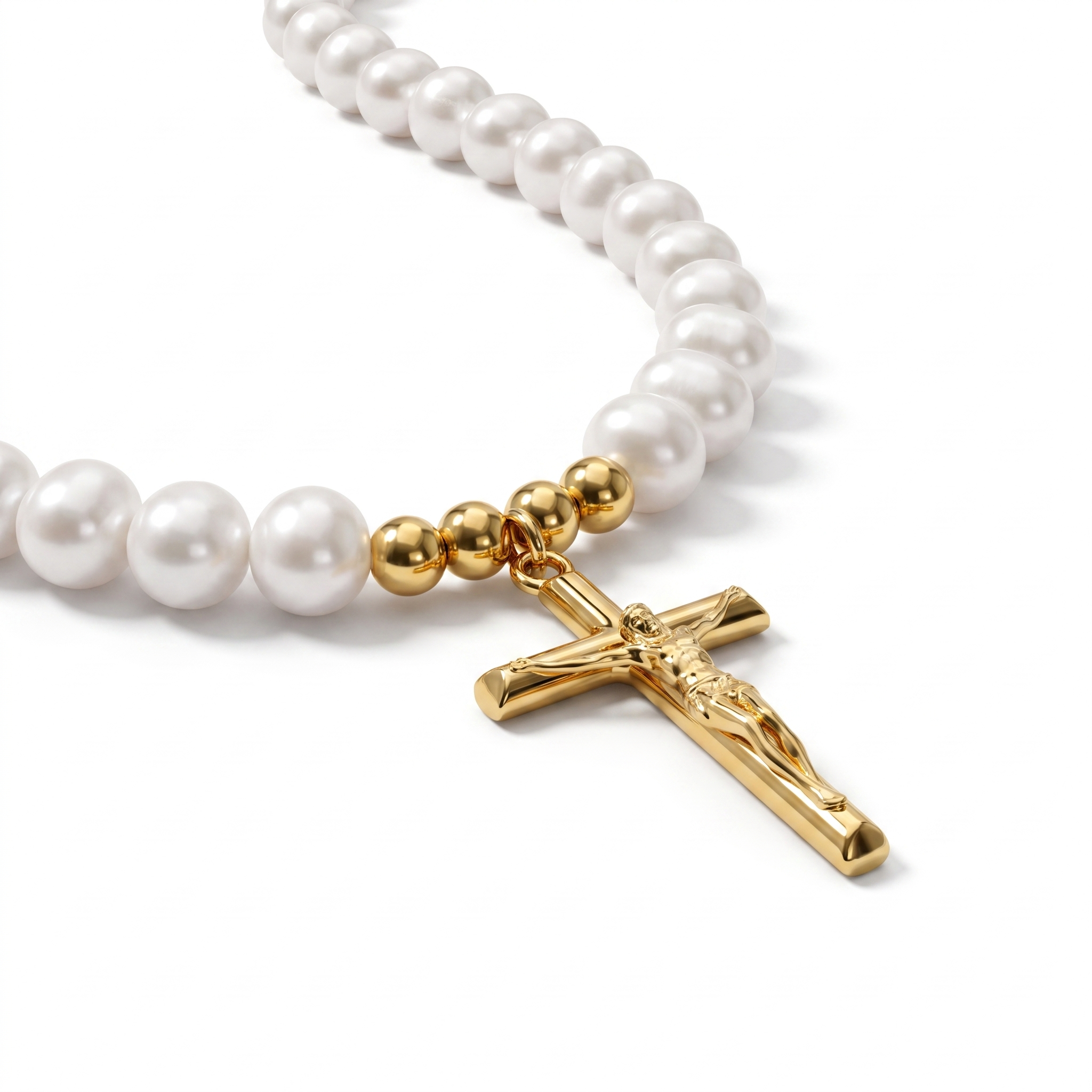 Pearl Crucifix Necklace