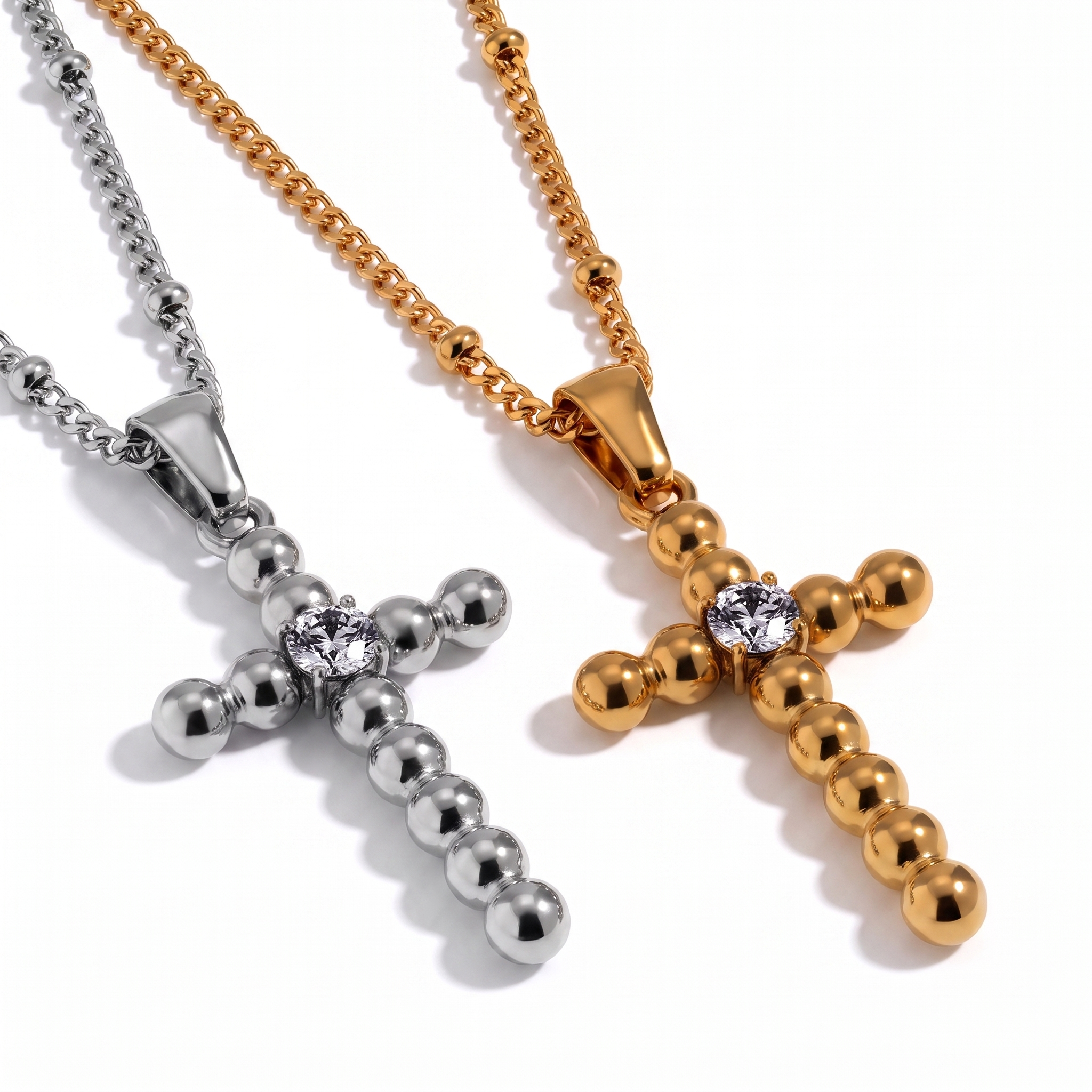 Bubble Cross Necklace