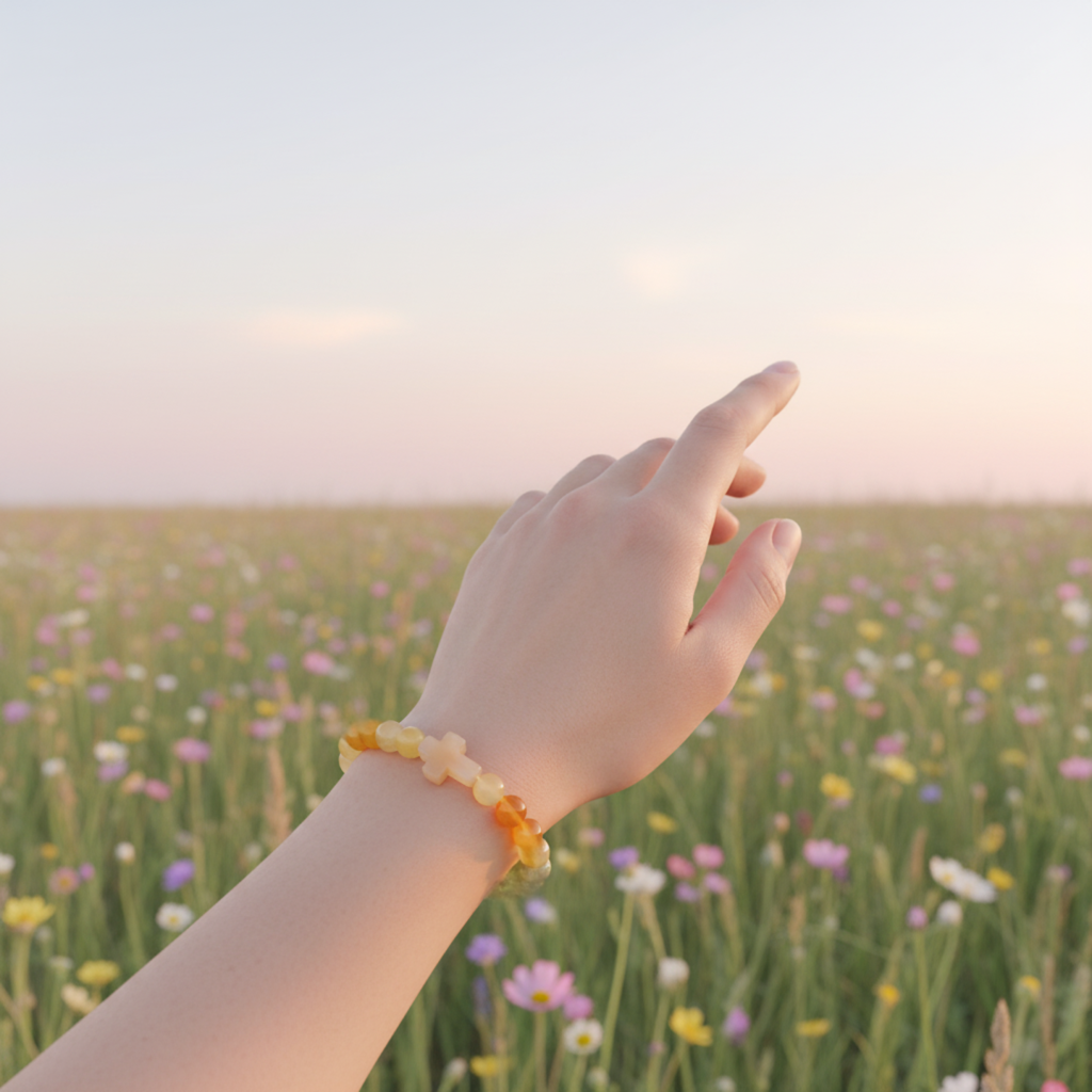 Orange Cross Bracelet