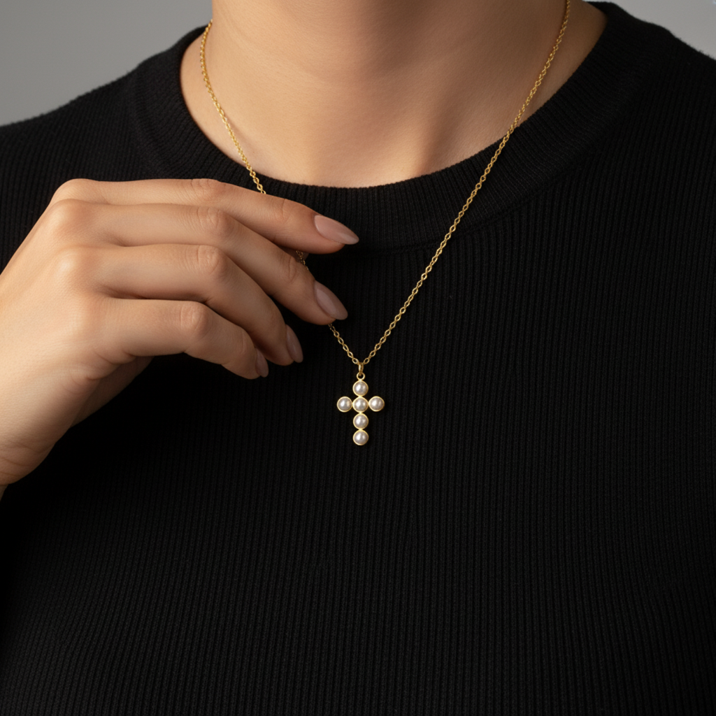 Opal Cross Necklace
