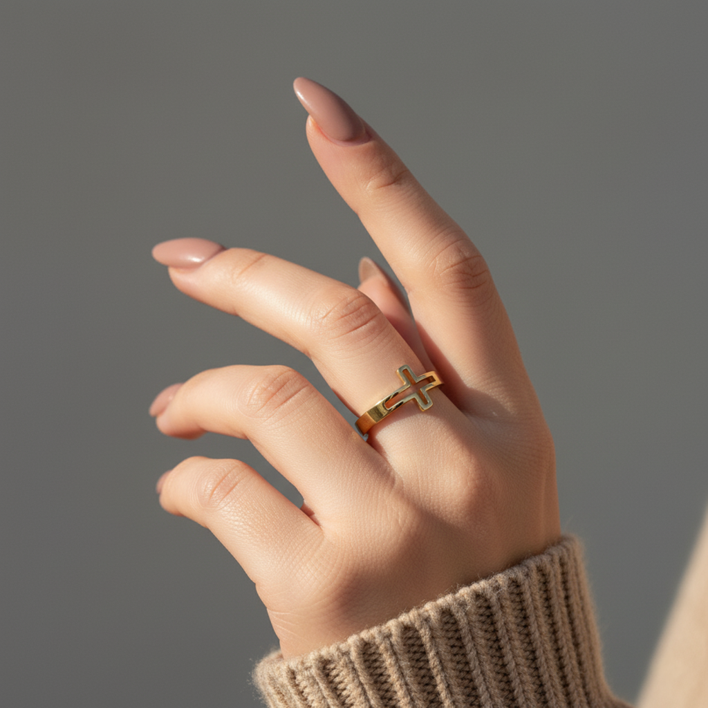 Hollow Cross Ring