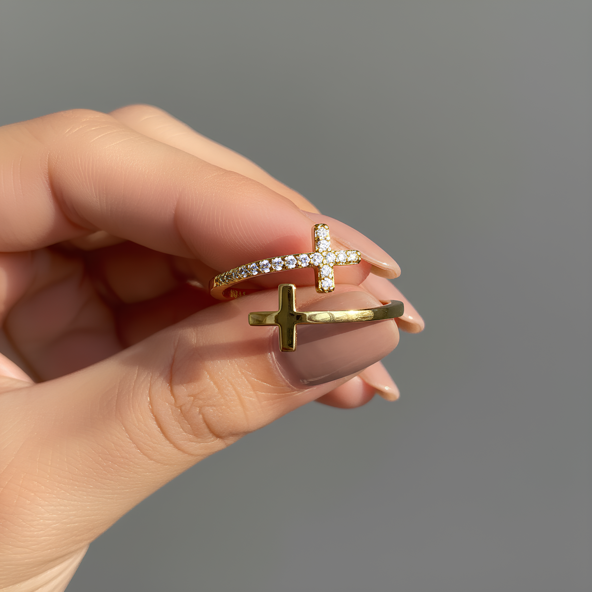 Wrapped Cross Ring
