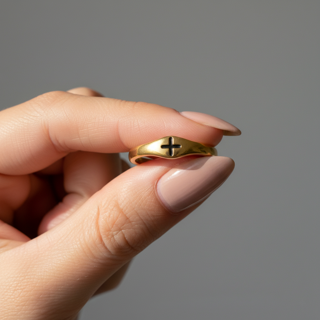 Dainty Cross Ring