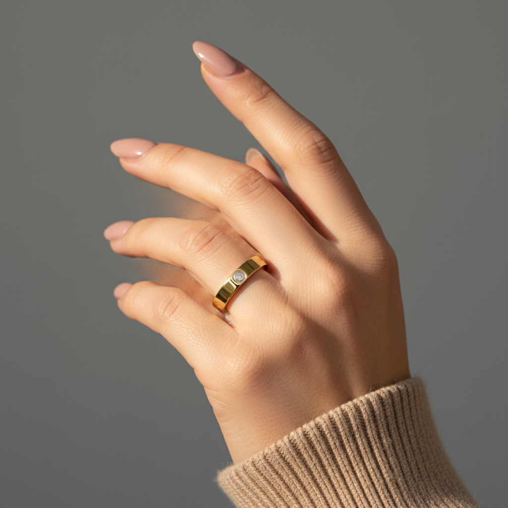 Crystal Cross Ring