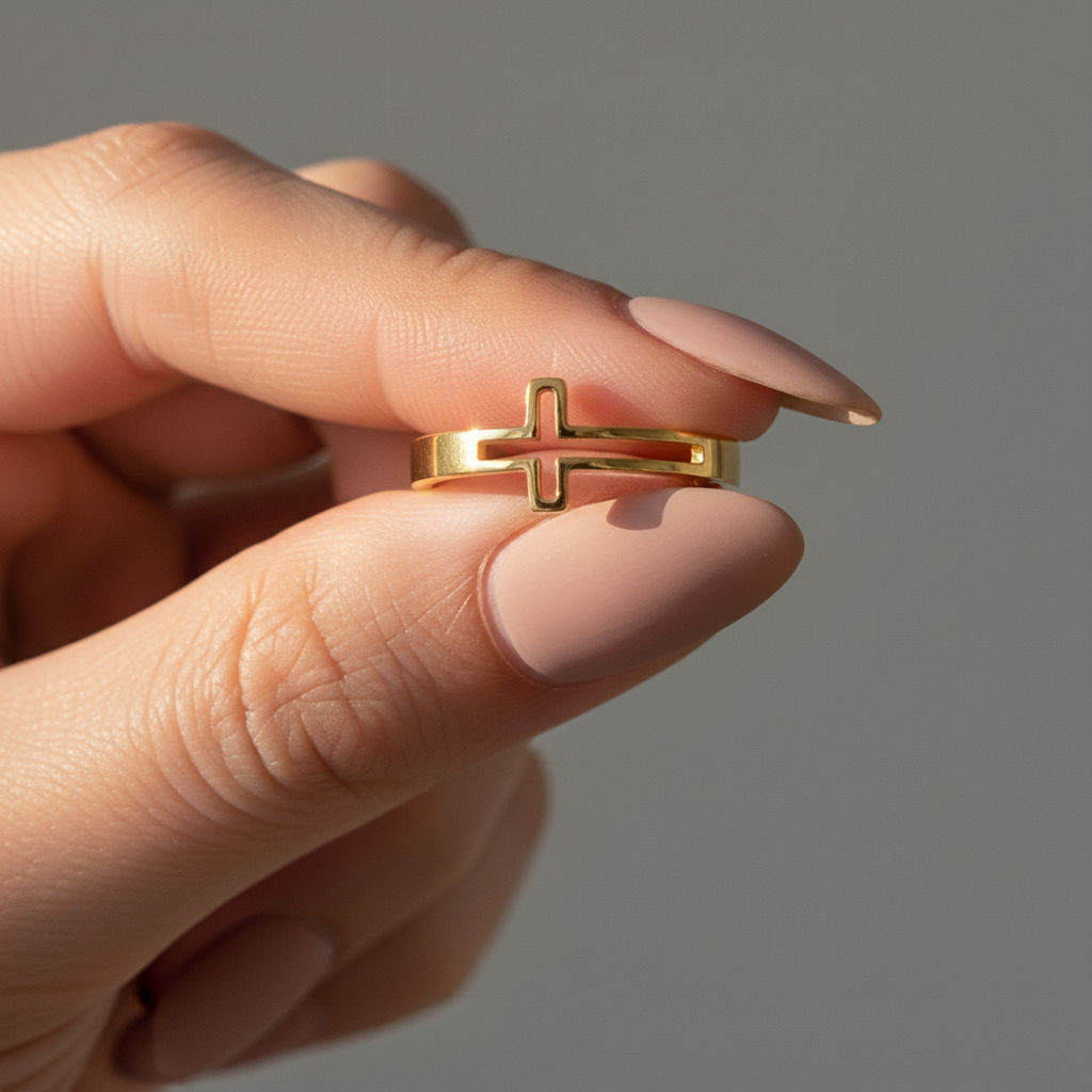 Hollow Cross Ring